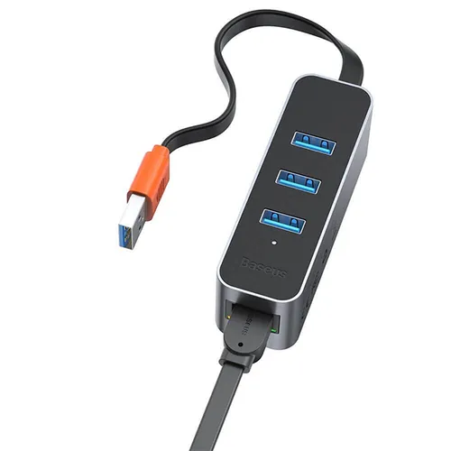 Baseus Steel Cannon Series USB-A to USB3.0*3 + RJ45 Hub Adapter