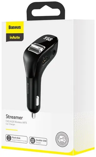 BASEUS Streamer F40 AUX Wireless MP3 Car Charger CCF40-01