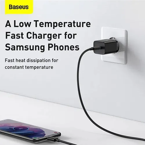 Baseus Super Si 1C 25W US Quick Charger with Type-C Cable