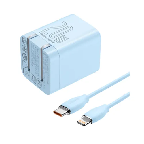 Baseus Super Si 20W CN 2 Pin Quick Charger with Type-C to Lightning Cable