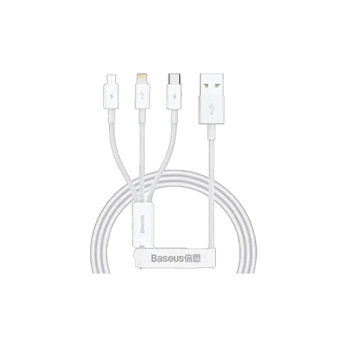 BASEUS SUPERIOR FAST CHARGING USB TO M+L+C 3.5A 1M DATA CABLE(P10320105221-00)(6m)