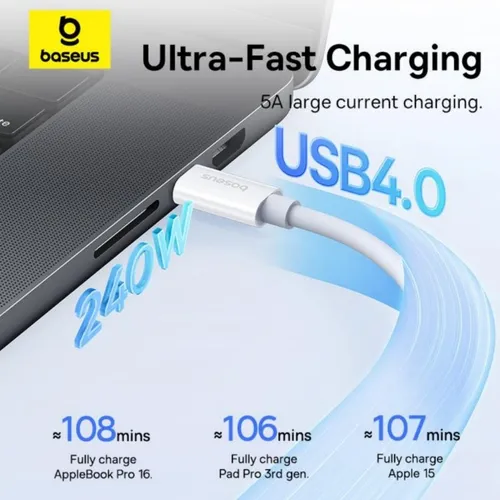 Baseus Superior Series 2 240W USB4 Full-Function Fast Charging Type-C Cable
