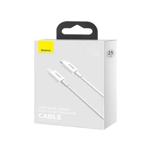 Baseus Superior Series Cable USB-C to Lightning, 20W, PD, 0,25m (white) (CATLYS-02)