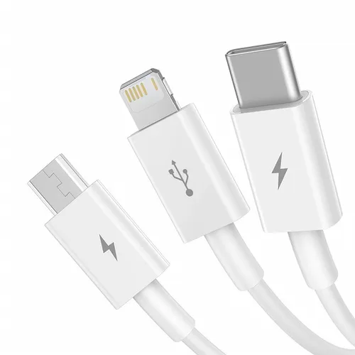 BASEUS Superior Series Fast Charging Data Cable USB To Micro + Lightning + Type-C 3.5A 1.5M CAMLTYS-02