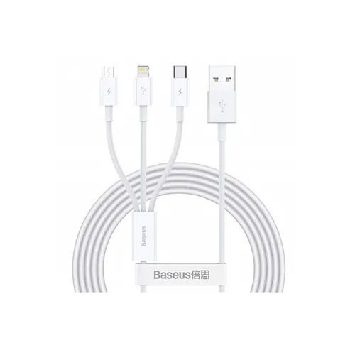 BASEUS Superior Series Fast Charging Data Cable USB To Micro + Lightning + Type-C 3.5A 1.5M CAMLTYS-02
