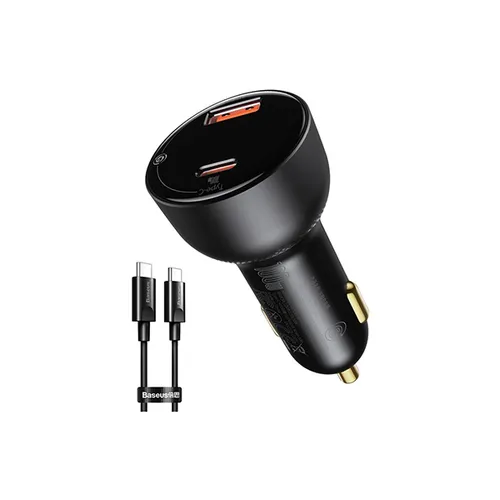 Baseus Superme Digital Display PPS 100W Dual Quick Car Charger with Type-C Cable