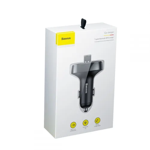 BASEUS T Typed Bluetooth MP3 Charger With Car Holder Black CCALL-TM01