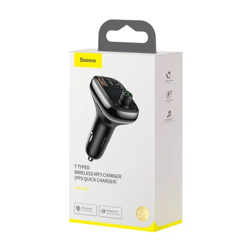 BASEUS T Typed S-13 Wireless MP3 Car Charger (PPS Quick Charger-EU) Black
