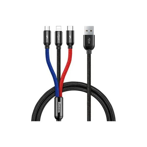 Baseus Three Primary Colors 3-in-1 30cm Short Charging Cable