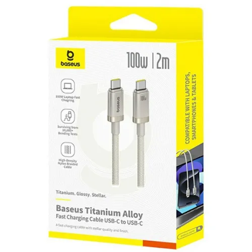 Baseus Titanium Alloy 100W Type-C to Type-C 2M Cable