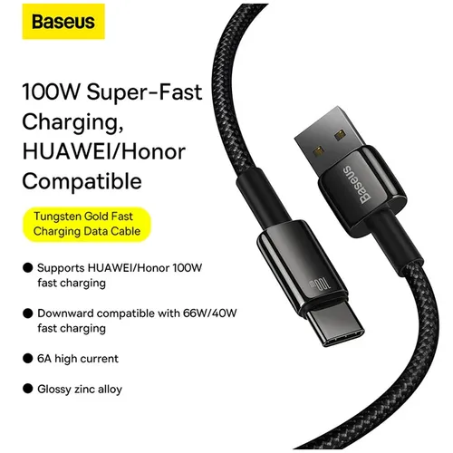 Baseus Tungsten Gold 100W Fast Charging USB to Type-C Cable