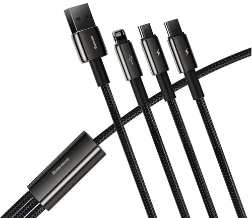 BASEUS Tungsten Gold 3 In 1 Cable 3.5A 1.5M CAMLTWJ-01