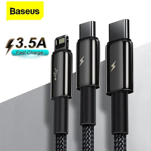 Baseus Tungsten Gold 3-in-1 Fast Charging Data Cable