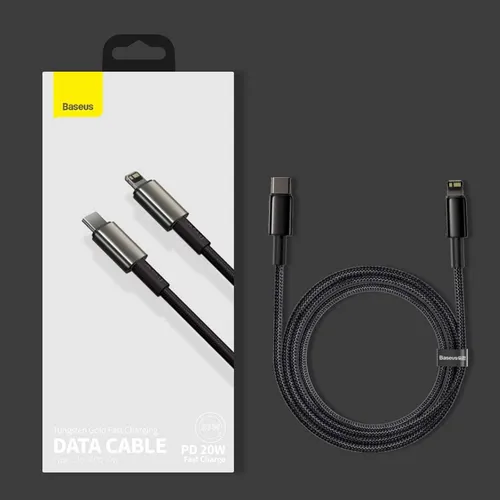 BASEUS Tungsten Gold Fast Charging Data Cable Type-C To iPhone PD 20W 2M CATLWJ-A01