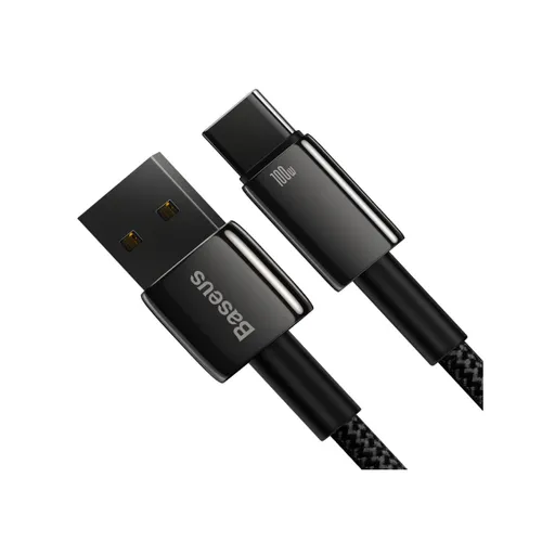 Baseus Tungsten Gold Fast Charging Data Cable USB to Type-C 100W 1m Black CAWJ000001