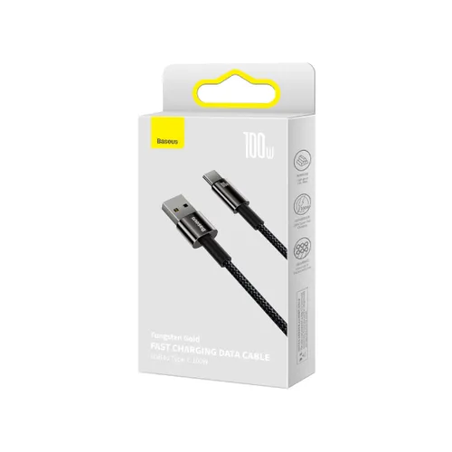Baseus Tungsten Gold Fast Charging Data Cable USB to Type-C 100W 1m Black CAWJ000001