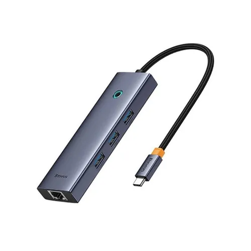 Baseus Ultra Joy Series 4 Port USB 3.0 x 3 + RJ45 x 1 USB-C Hub Adapter
