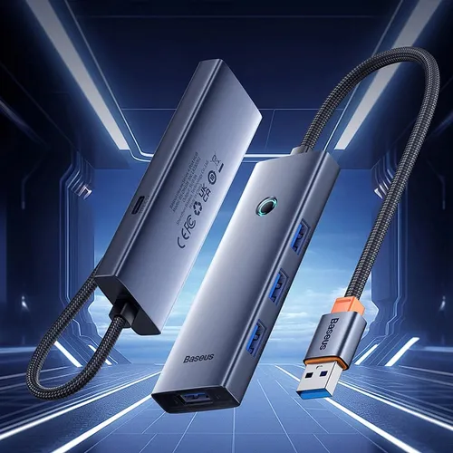 Baseus UltraJoy Series 4-Port USB-A to USB 3.0*4+USB-C 5V Hub Adapter