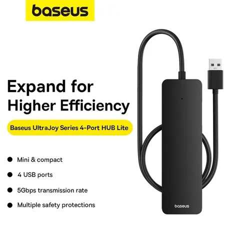 Baseus UltraJoy Series 4-Port USB-A to USB3.0 x 4 Hub Adapter with 100cm Cable