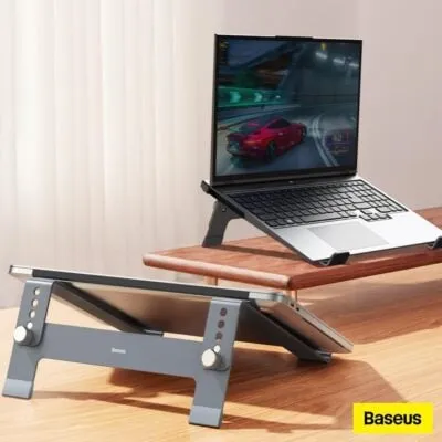 BASEUS Ultrastable Series Desktop Laptop Stand Aluminum Alloy 4 Gear Adjustable Notebook Bracket – Space Grey