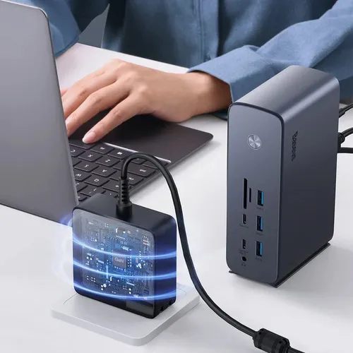Baseus UnionJoy Pro (US/CA Pin) 17- Port Four-Screen Multifunctional Hub Docking Station