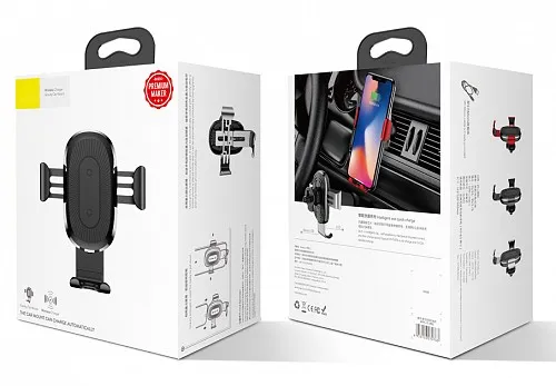 BASEUS Wireless Charger Gravity Car Mount Black WXYL-01