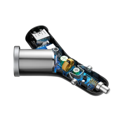 Baseus Y Type Car Charger with 2x USB and Extended Lighter Port 3.4A black CCALL YX01
