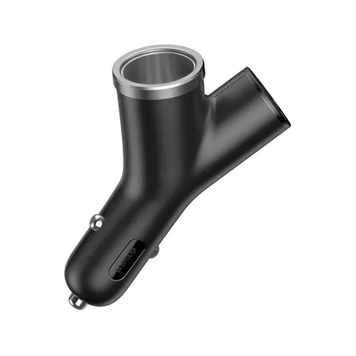 Baseus Y Type Car Charger with 2x USB and Extended Lighter Port 3.4A black CCALL YX01