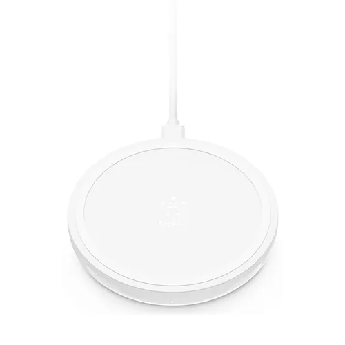BELKIN 10W FAST WIRELESS CHARGING PAD WITH USB CABLE, WHITE/BLACK