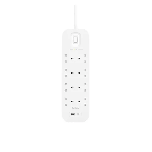 Belkin Connect Surge Protector with 8 AC Outlets + USB + USB-C PD Extension Power Cord