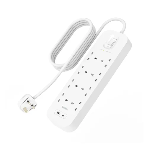 Belkin Surge Protector 8 Outlet with 1 USB-C & 1 USB-A