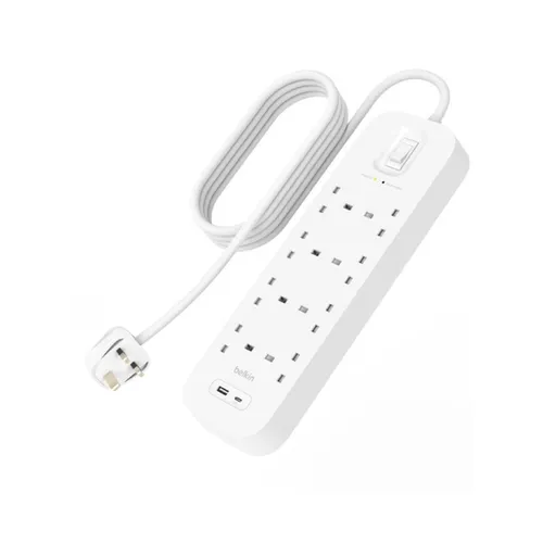Belkin Surge Protector 8 Socket With Type C & USB-A Ports