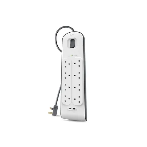 Belkin SurgePlus 2.4 Amp 2 USB + 8-Outlet Surge Protection Strip