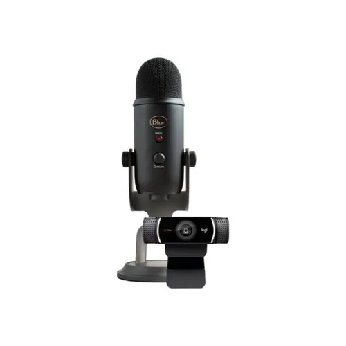 Blue Yeti USB Microphone + Logitech C922 Pro HD Webcam