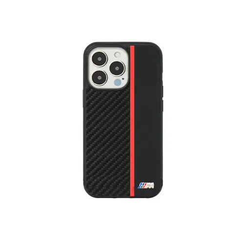 BMW Carbon Fiber Stripe Leather Case for iPhone 15 Pro Max
