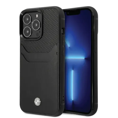 BMW Leather Cardslot Embossed Pattern Case For iPhone 15 Series