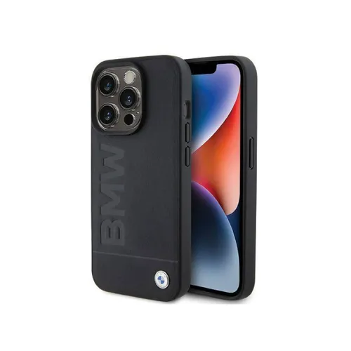 BMW Leather Hot Stamp iPhone 15 Pro Max - Black