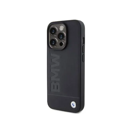 BMW Leather Hot Stamp iPhone 15 Pro Max - Black