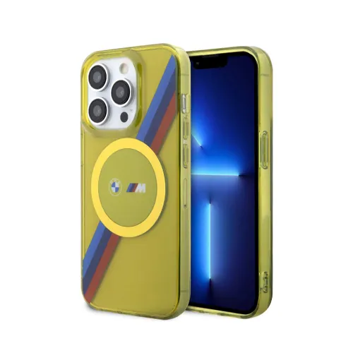 BMW Magsafe Case with M Tricolor Stripes Design for iPhone 15 Pro