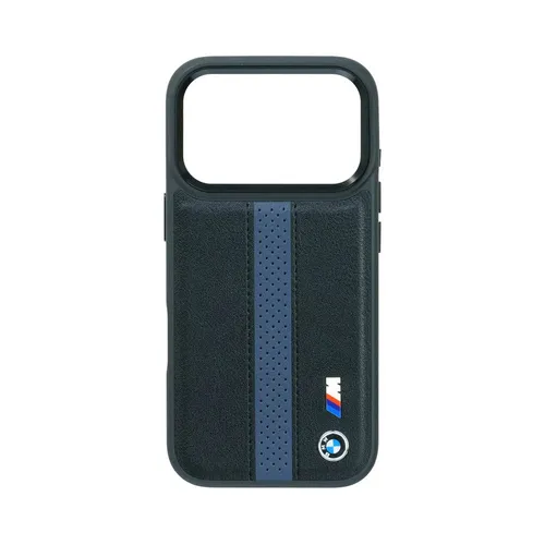 BMW MagSafe PU Perforated Stripes Leather Case for 17 Pro