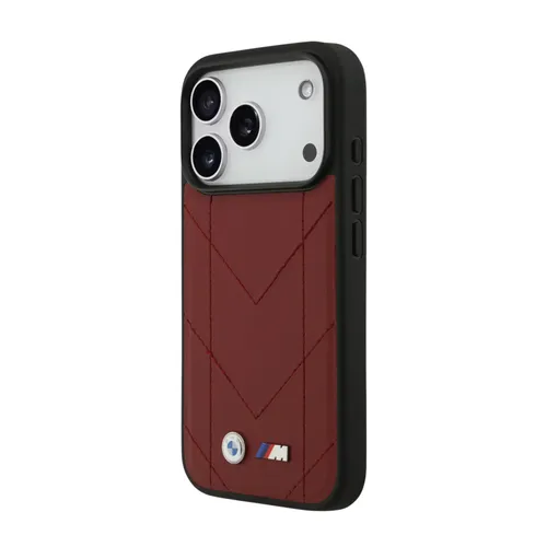 BMW Magsafe PU Quilted Leather Case for iPhone 17 Pro – Black / Blue / Grey / Red