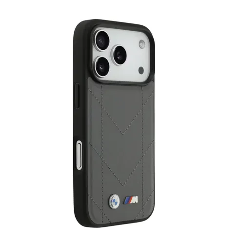 BMW Magsafe PU Quilted Leather Case for iPhone 17 Pro – Black / Blue / Grey / Red