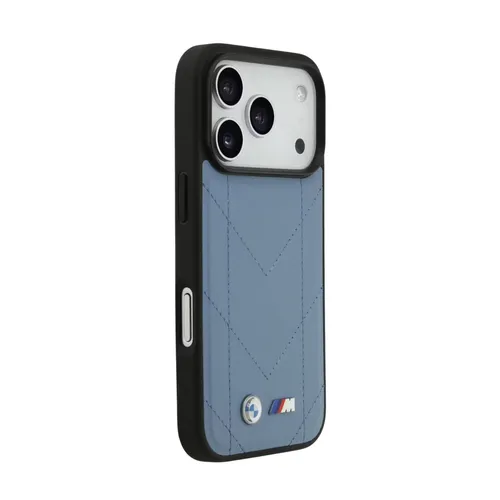 BMW Magsafe PU Quilted Leather Case for iPhone 17 Pro Max – Black / Blue / Grey