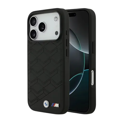 BMW Magsafe PU Seat Shaped Leather Case For iPhone 17 Pro – Black/Gray