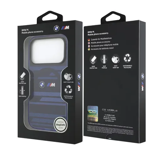 BMW Magsafe Transparent IML Case For iPhone 17 Pro Max – Black/Blue