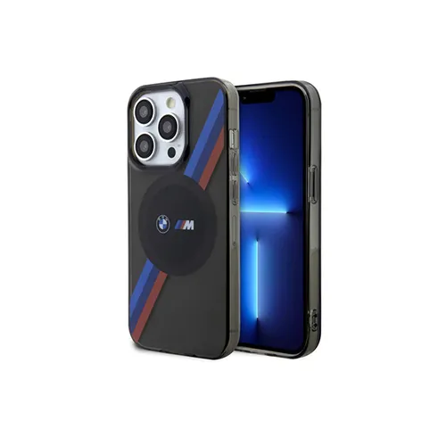 BMW Motorsport Diagonal Tricolor Stripes Case For iPhone 15 Pro Max