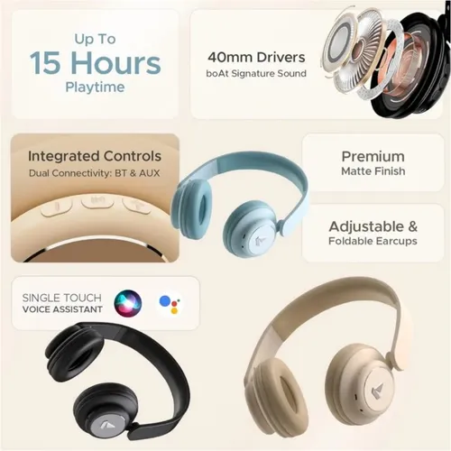 BoAt Rockerz 450 Over Ear Bluetooth Headphones