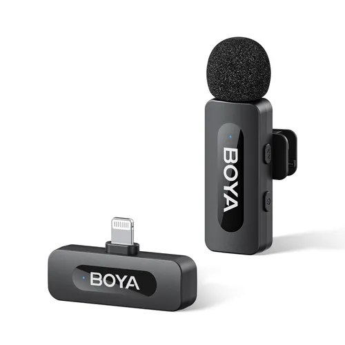 BOYA by-V1 Wireless Microphones for iPhone iPad with MFi Certified Lightning Port