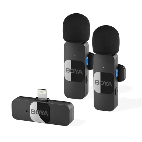 BOYA BY-V2 Wireless Microphones for iPhone iPad with MFi Certified Lightning