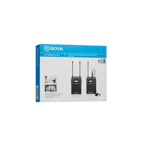BOYA BY-WM8 PRO-K1 UHF DUAL CHANNEL WIRELESS MICROPHONE(6m)